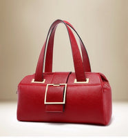 Three Layers Design PU Leather Handbag - Red
