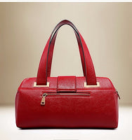 Three Layers Design PU Leather Handbag - Red
