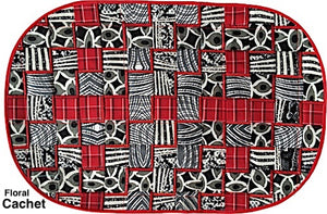 Interwoven African Fabric Table Mats - Oval Set of 6