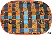 Interwoven African Fabric Table Mats - Oval Set of 6
