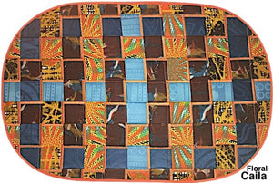 Interwoven African Fabric Table Mats - Oval Set of 6