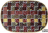 Interwoven African Fabric Table Mats - Oval Set of 6
