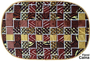 Interwoven African Fabric Table Mats - Oval Set of 6