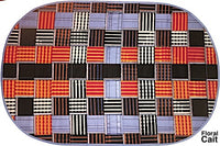 Interwoven African Fabric Table Mats - Oval Set of 6
