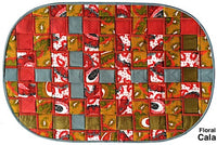 Interwoven African Fabric Table Mats - Oval Set of 6
