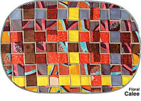 Interwoven African Fabric Table Mats - Oval Set of 6
