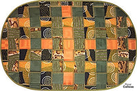 Interwoven African Fabric Table Mats - Oval Set of 6
