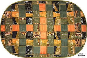 Interwoven African Fabric Table Mats - Oval Set of 6