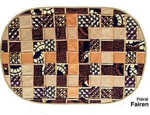 Interwoven African Fabric Table Mats - Oval Set of 4