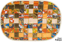 Interwoven African Fabric Table Mats - Oval Set of 6
