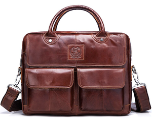 FUZHINIAO Genuine Leather Briefcase