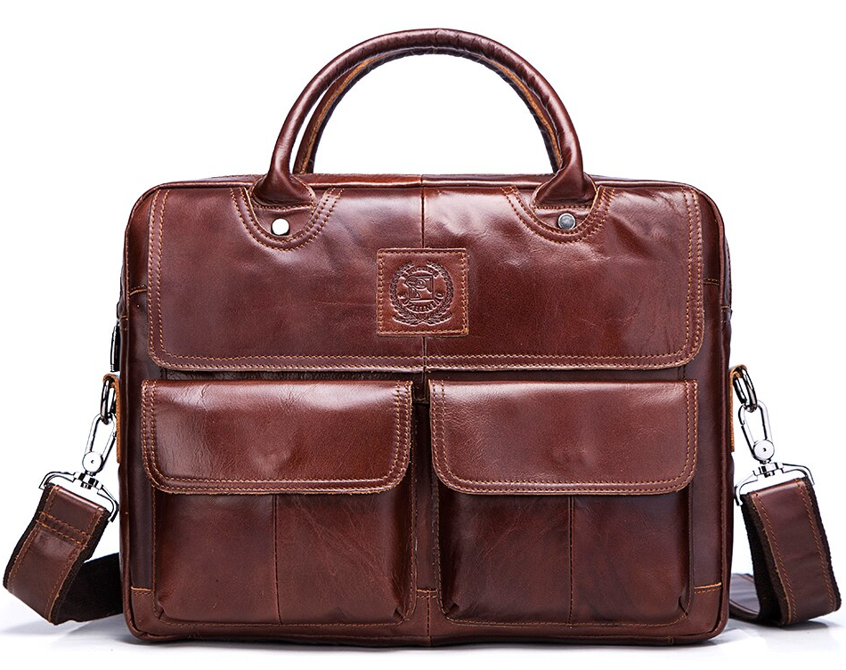 FUZHINIAO Genuine Leather Briefcase