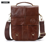 FUZHINIAO Genuine Cow Leather Men Messenger Bag
