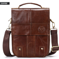 FUZHINIAO Genuine Cow Leather Men Messenger Bag