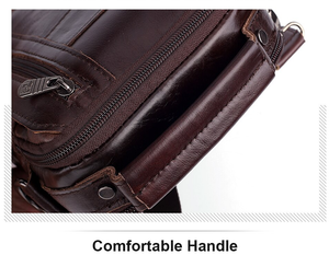 FUZHINIAO High Quality Genuine Cowhide Leather Men Messenger Bag