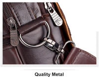 FUZHINIAO High Quality Genuine Cowhide Leather Men Messenger Bag
