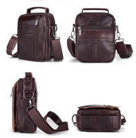 FUZHINIAO High Quality Genuine Cowhide Leather Men Messenger Bag
