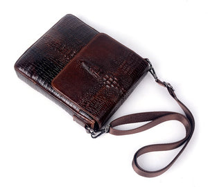 Croc Style Genuine Leather Messenger Bags For Men