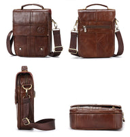 FUZHINIAO Genuine Cow Leather Men Messenger Bag
