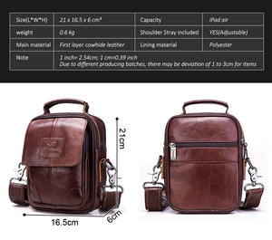 FUZHINIAO Genuine Leather Mens Bag