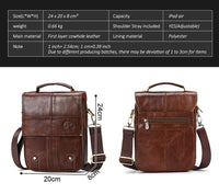 FUZHINIAO Genuine Cow Leather Men Messenger Bag
