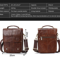 FUZHINIAO Genuine Cow Leather Men Messenger Bag