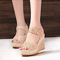 Women's Lace Wedge Sandals