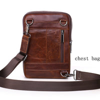 Meigardass - Gold Brand Coral Genuine Leather Messenger Bag
