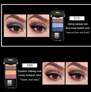 Pudaier 4-Colors Shimmer Eyeshadow