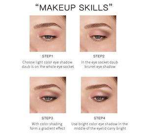 Pudaier 4-Colors Shimmer Eyeshadow