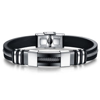 Punk Vintage Stainless Steel Silicone Bracelet