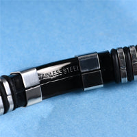 Punk Vintage Stainless Steel Silicone Bracelet
