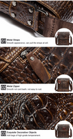 WESTAL 100% Genuine Leather Alligator Pattern Men Bags
