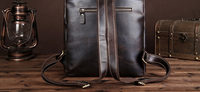 Crazy Horse Cowhide Men Genuine Leather Backpack
